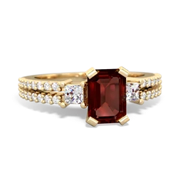 Garnet Classic 7X5mm Emerald-Cut Engagement 14K Yellow Gold ring R26437EM