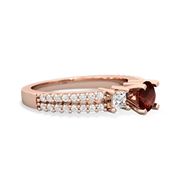 Garnet Classic 5Mm Round Engagement 14K Rose Gold ring R26435RD