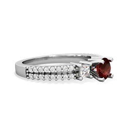 Garnet Classic 5Mm Round Engagement 14K White Gold ring R26435RD