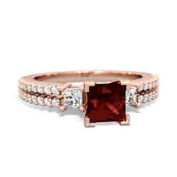 Garnet Classic 5Mm Square Engagement 14K Rose Gold ring R26435SQ