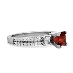 Garnet Classic 5Mm Square Engagement 14K White Gold ring R26435SQ