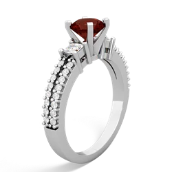 Garnet Classic 6Mm Round Engagement 14K White Gold ring R26436RD