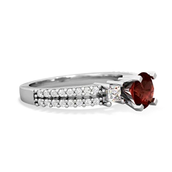 Garnet Classic 6Mm Round Engagement 14K White Gold ring R26436RD