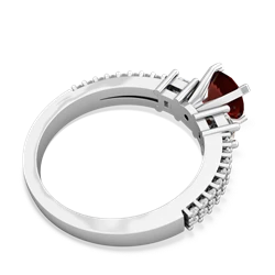 Garnet Classic 6Mm Round Engagement 14K White Gold ring R26436RD