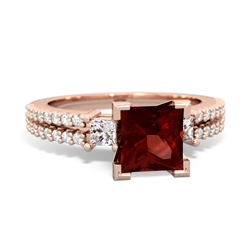 Garnet Classic 6Mm Princess Engagement 14K Rose Gold ring R26436SQ