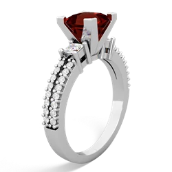 Garnet Classic 6Mm Princess Engagement 14K White Gold ring R26436SQ