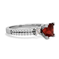 Garnet Classic 6Mm Princess Engagement 14K White Gold ring R26436SQ