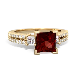 Garnet Classic 6Mm Princess Engagement 14K Yellow Gold ring R26436SQ