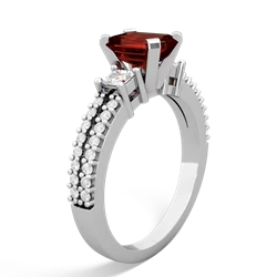 Garnet Classic 7X5mm Emerald-Cut Engagement 14K White Gold ring R26437EM