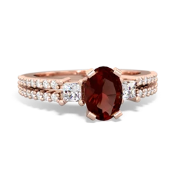 Garnet Classic 7X5mm Oval Engagement 14K Rose Gold ring R26437VL