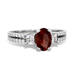 Garnet Classic 7X5mm Oval Engagement 14K White Gold ring R26437VL