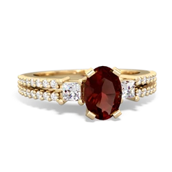 Garnet Classic 7X5mm Oval Engagement 14K Yellow Gold ring R26437VL