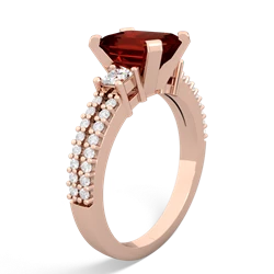 Garnet Classic 8X6mm Emerald-Cut Engagement 14K Rose Gold ring R26438EM