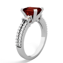 Garnet Classic 8X6mm Emerald-Cut Engagement 14K White Gold ring R26438EM