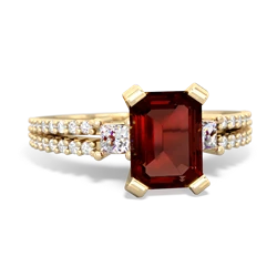 Garnet Classic 8X6mm Emerald-Cut Engagement 14K Yellow Gold ring R26438EM