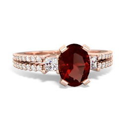 Garnet Classic 8X6mm Oval Engagement 14K Rose Gold ring R26438VL