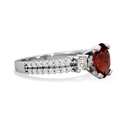 Garnet Classic 8X6mm Oval Engagement 14K White Gold ring R26438VL