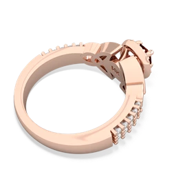 Garnet Celtic Knot Halo 14K Rose Gold ring R26445RH
