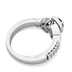 Thumbnail for Garnet Celtic Knot Halo 14K White Gold ring R26445RH - top view