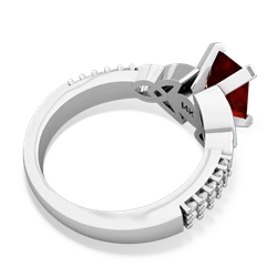Thumbnail for Garnet Celtic Knot Engagement 14K White Gold ring R26448EM - top view