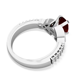 Thumbnail for Garnet Celtic Knot Engagement 14K White Gold ring R26448VL - top view