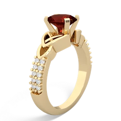 Thumbnail for Garnet Celtic Knot Engagement 14K Yellow Gold ring R26448VL - hand 1 view