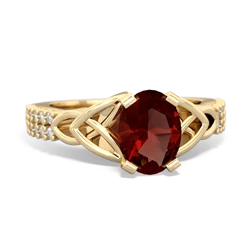Thumbnail for Garnet Celtic Knot Engagement 14K Yellow Gold ring R26448VL - front view