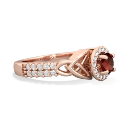 Garnet Celtic Knot Halo 14K Rose Gold ring R26445RH