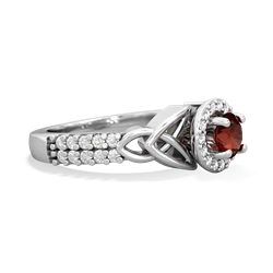 Garnet Celtic Knot Halo 14K White Gold ring R26445RH