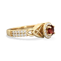 Garnet Celtic Knot Halo 14K Yellow Gold ring R26445RH