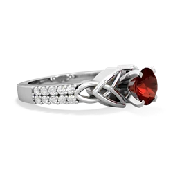 Garnet Celtic Knot 6Mm Round Engagement 14K White Gold ring R26446RD