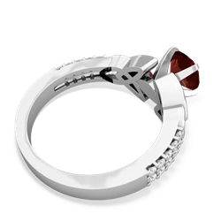 Garnet Celtic Knot 6Mm Round Engagement 14K White Gold ring R26446RD