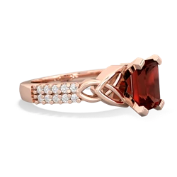 Garnet Celtic Knot 8X6 Emerald-Cut Engagement 14K Rose Gold ring R26448EM