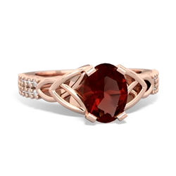 Garnet Celtic Knot 8X6 Oval Engagement 14K Rose Gold ring R26448VL