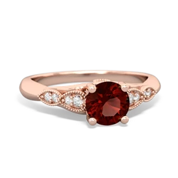 Garnet Antique Elegance 14K Rose Gold ring R3100