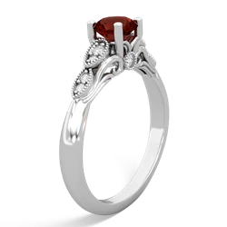 Garnet Antique Elegance 14K White Gold ring R3100