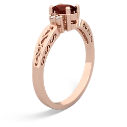 Garnet Filligree Scroll Oval 14K Rose Gold ring R0812