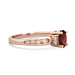 Garnet Filligree Scroll Oval 14K Rose Gold ring R0812