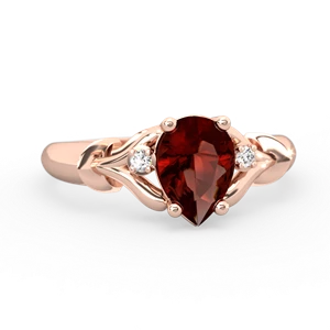 Garnet Precious Pear 14K Rose Gold ring R0826