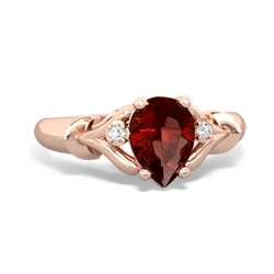 Garnet Precious Pear 14K Rose Gold ring R0826