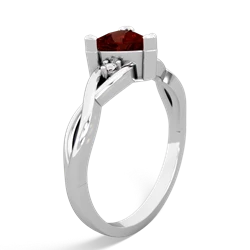 Garnet Trillion Twist 14K White Gold ring R2104