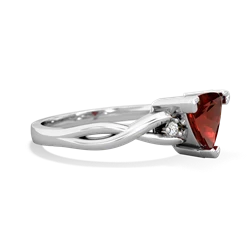 Garnet Trillion Twist 14K White Gold ring R2104