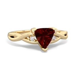 Garnet Trillion Twist 14K Yellow Gold ring R2104