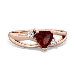 Garnet Split Band Swirl 14K Rose Gold ring R2130