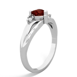 Garnet Split Band Swirl 14K White Gold ring R2130