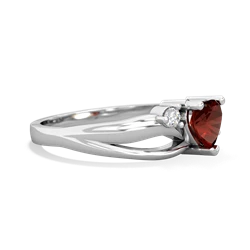 Garnet Split Band Swirl 14K White Gold ring R2130