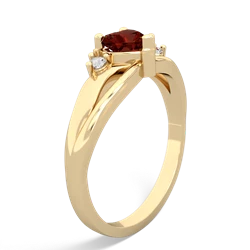 Garnet Split Band Swirl 14K Yellow Gold ring R2130