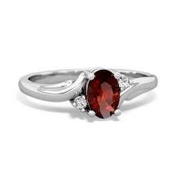 Garnet Elegant Swirl 14K White Gold ring R2173