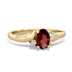 Garnet Elegant Swirl 14K Yellow Gold ring R2173