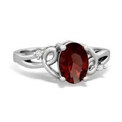 Garnet Swirls 14K White Gold ring R2347